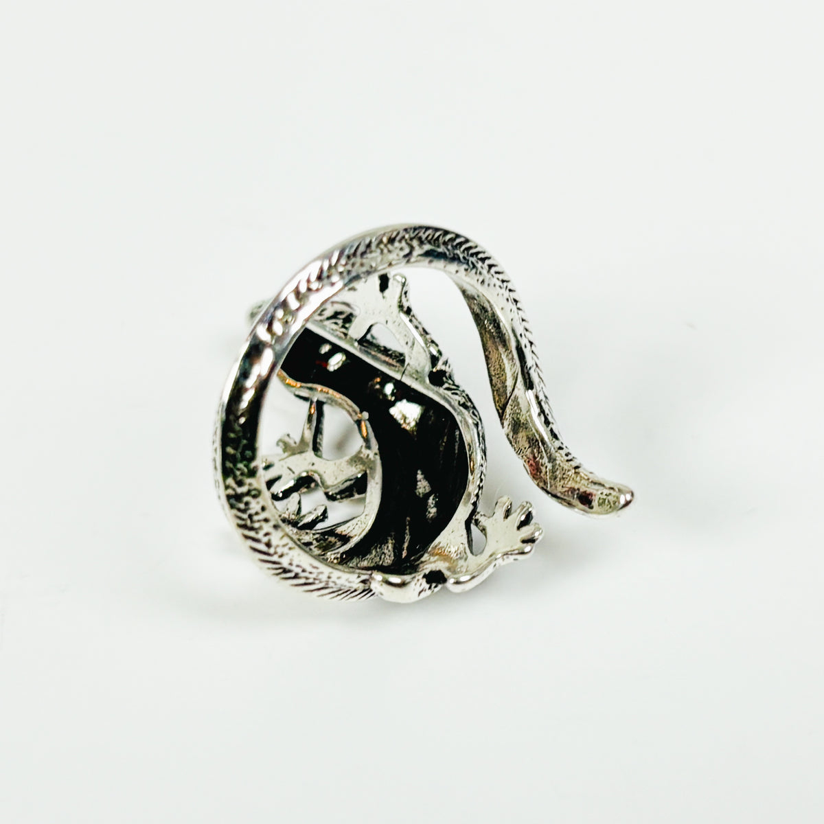 Adjustable Lizard Ring Silver