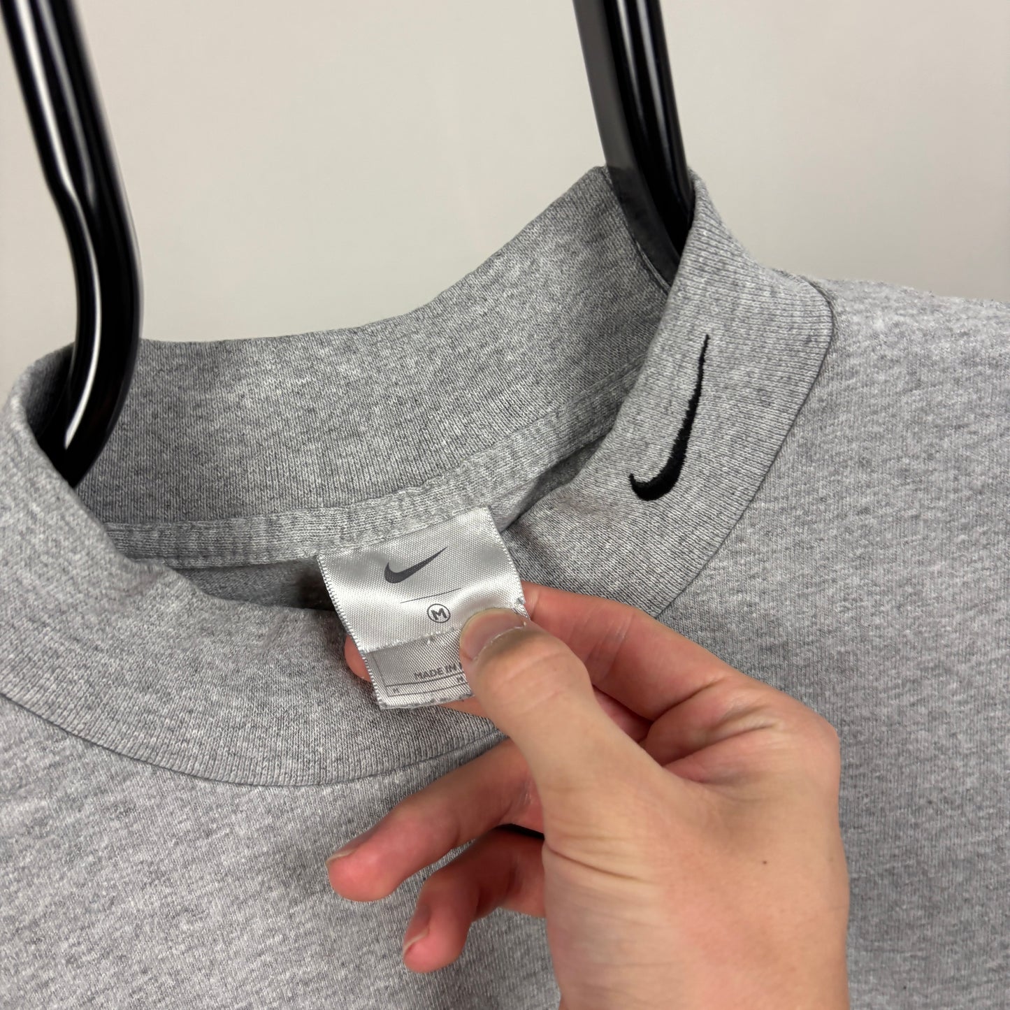 00s Nike Mock Neck Sweatshirt Grey Medium