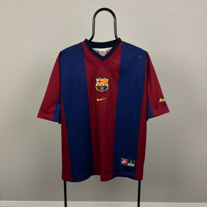 90s Nike Barcelona Football Shirt T-Shirt Red Large