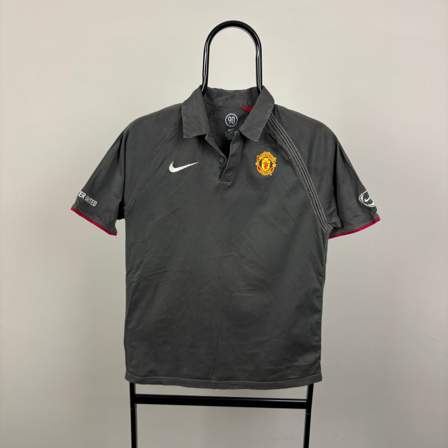00s Nike Manchester United Polo Shirt T-Shirt Yellow Small