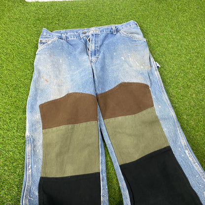 00s Dickies Double Knee Denim Jeans Joggers Blue XL 38x30