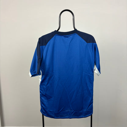 00s Nike Football Shirt T-Shirt Blue Small