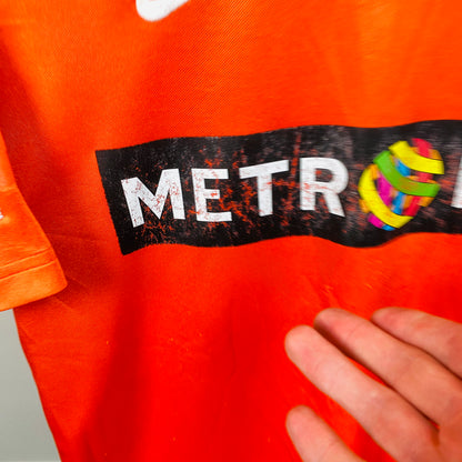 00s Nike Valencia Ayala 4 Football Shirt T-Shirt Orange Small