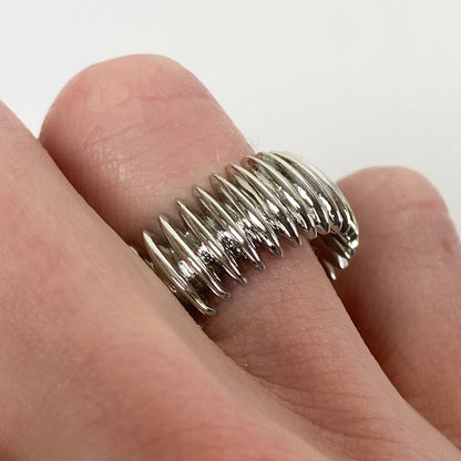 Retro Vintage Pine Ring Silver