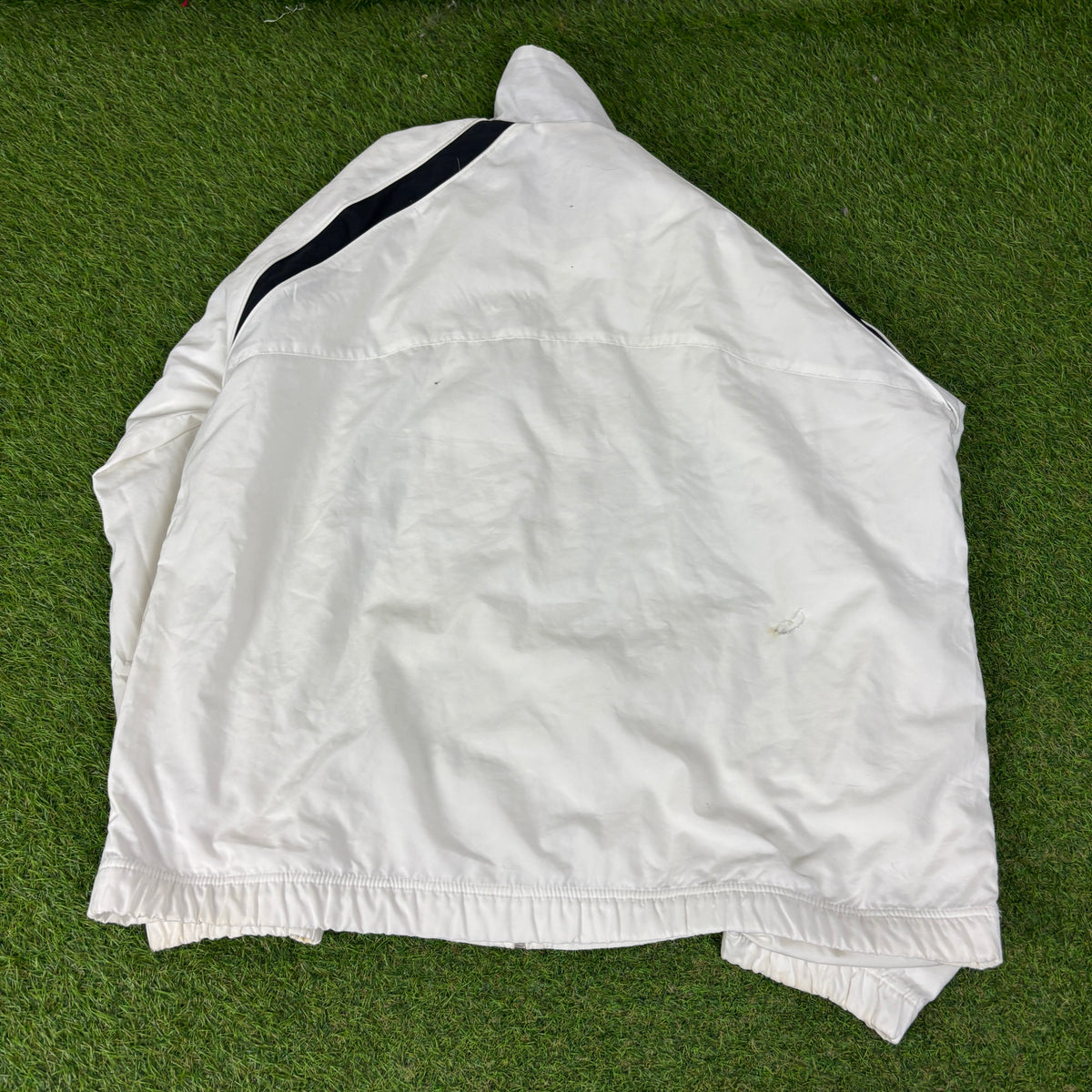 00s Nike Piping Windbreaker Tracksuit Set Jacket + Joggers White XL