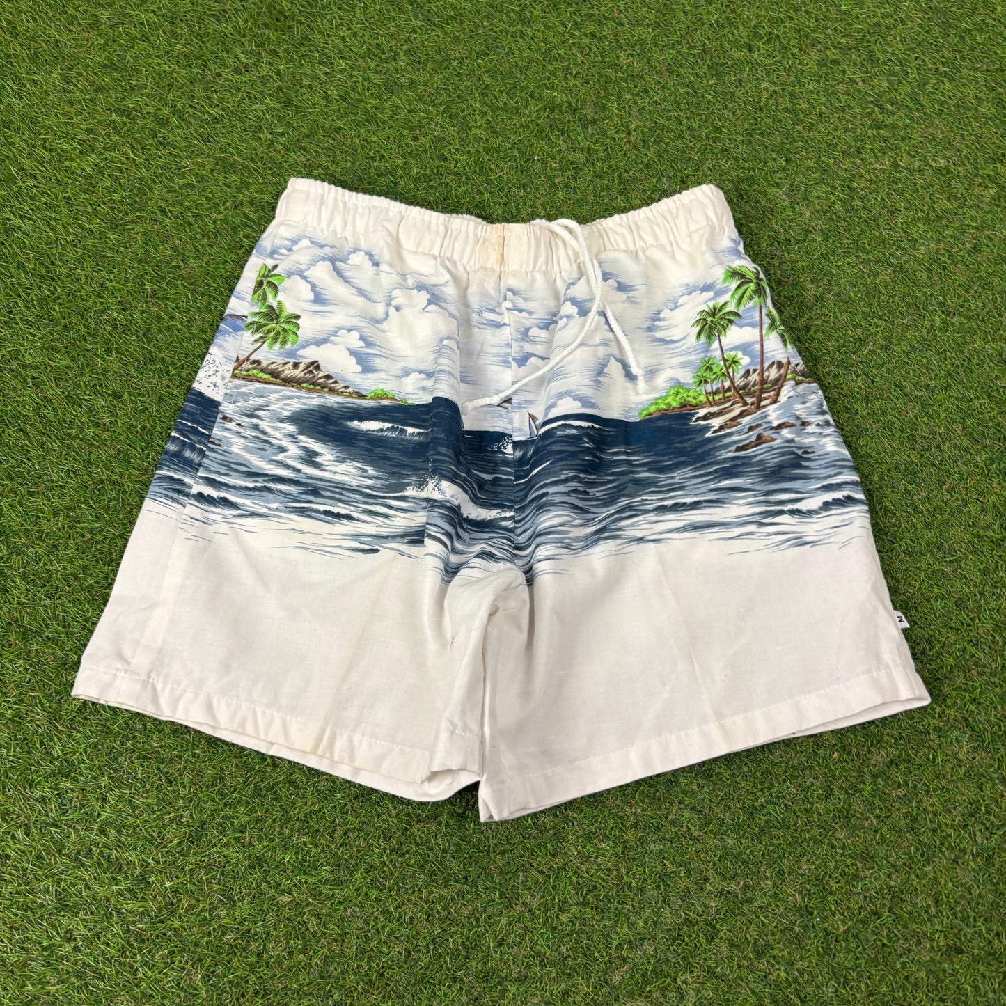 90s Cotton Surf Shorts White Medium