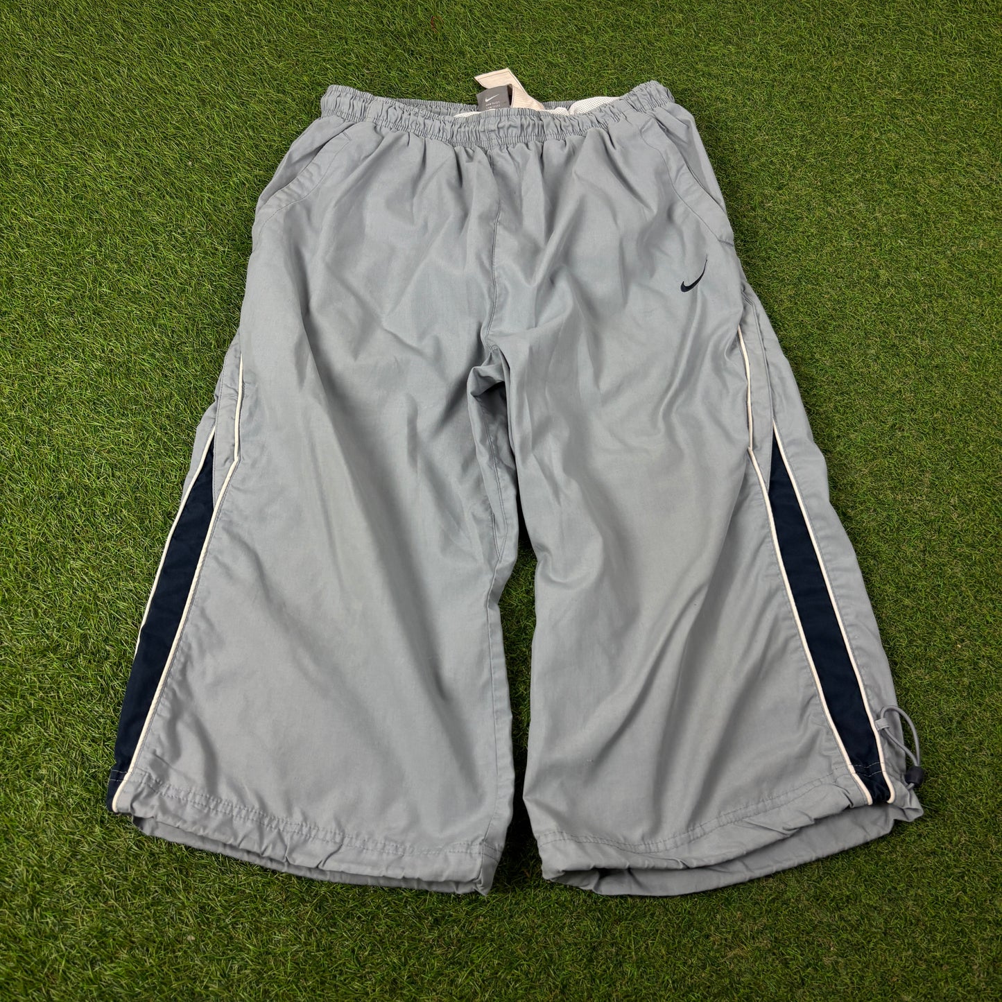 00s Nike Baggy Piping Capri Shorts Grey Large