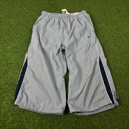 00s Nike Baggy Piping Capri Shorts Grey Large