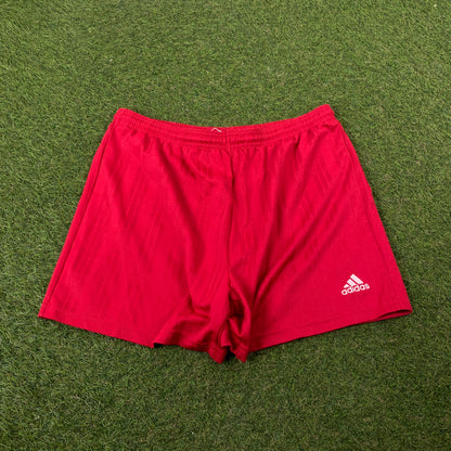 90s Adidas Football Shorts Red Medium