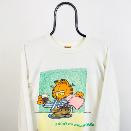 Retro 1990 Garfield Sweatshirt Brown White Medium