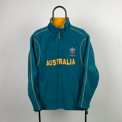 Retro Australia Rugby Fleece Sweatshirt Green Medium