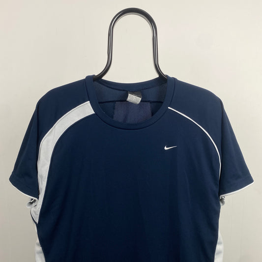 00s Nike Dri-Fit Piping Gym T-Shirt Blue Medium