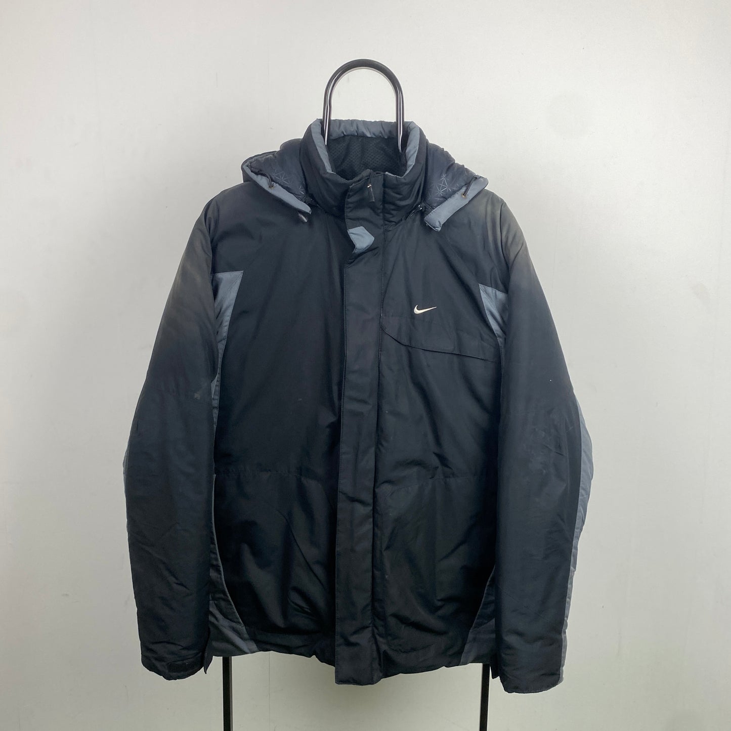 00s Nike Puffer Coat Jacket Black Medium