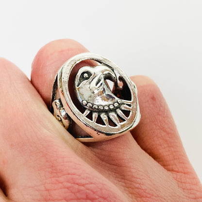 Retro Vintage Eagle Ring Silver