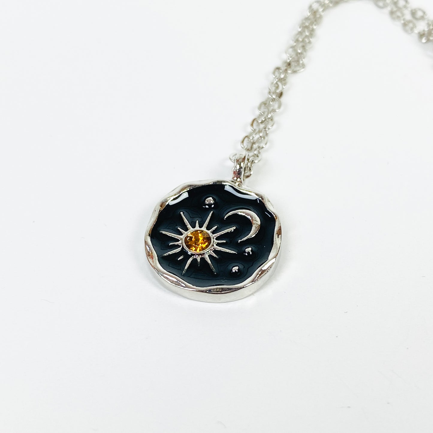 Retro Sun Necklace Chain Silver