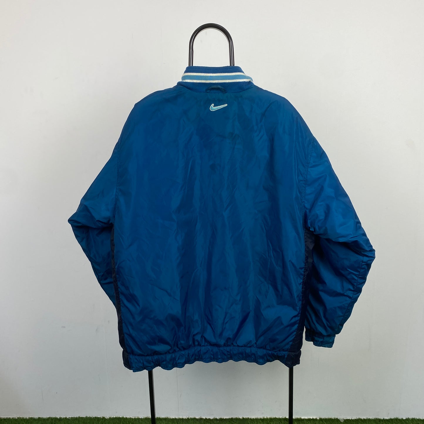 90s Nike Reversible Puffer Coat Jacket Blue XL