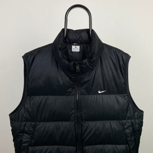 00s Nike Quilted Puffer Gilet Jacket Black XL