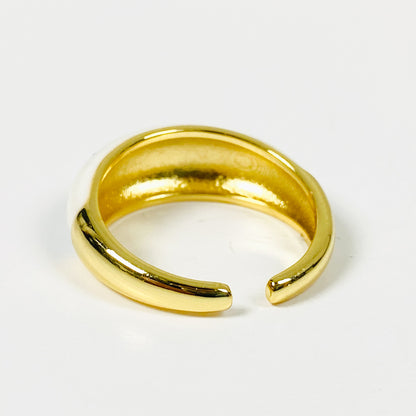 Vintage Enamel Dome Ring Gold
