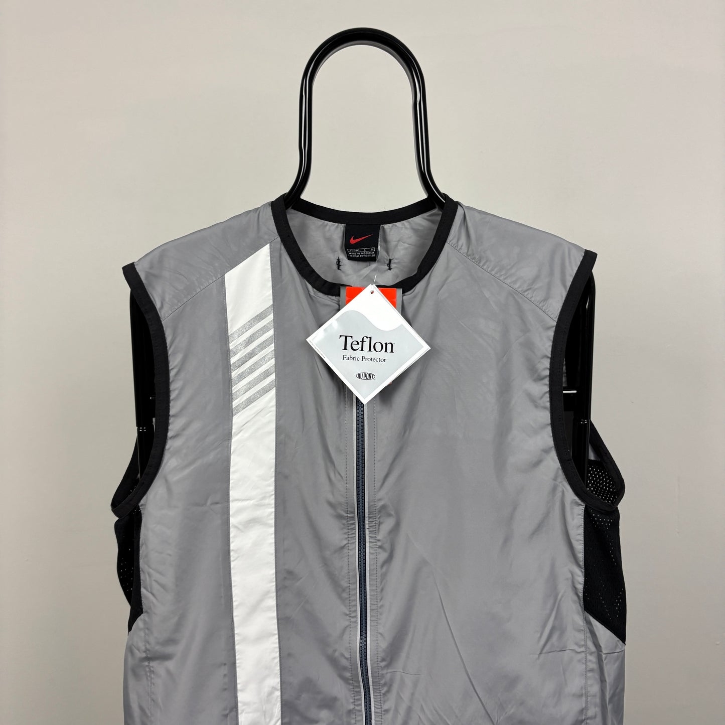 00s Nike Windbreaker Running Vest Jacket Grey Large