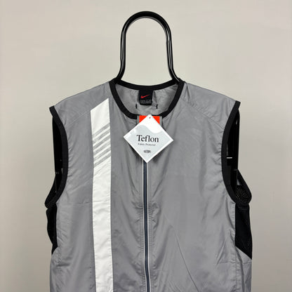 00s Nike Windbreaker Running Vest Jacket Grey Large