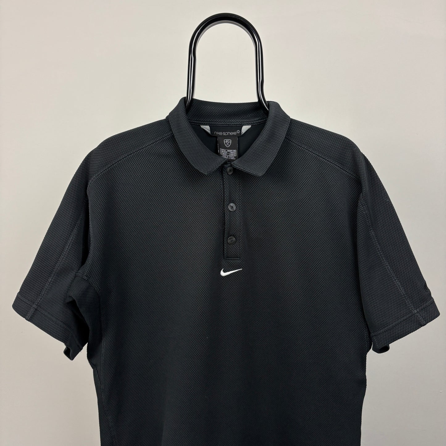 00s Nike Sphere Golf Polo Shirt T-Shirt Black Medium