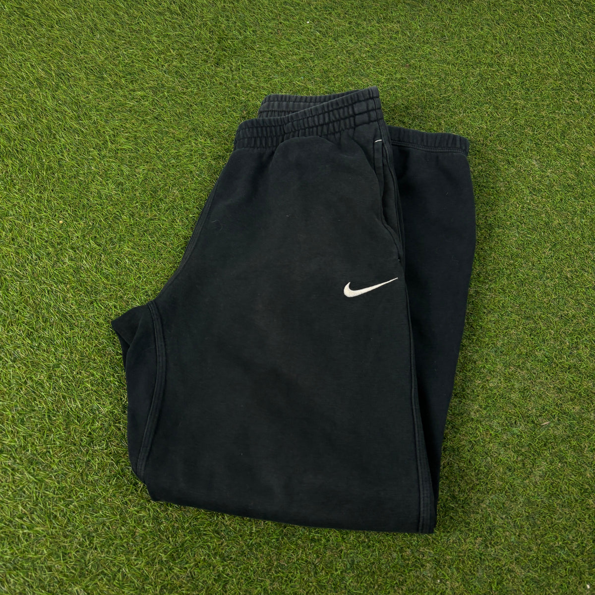 00s Nike Wide Leg Cotton Joggers Black Small