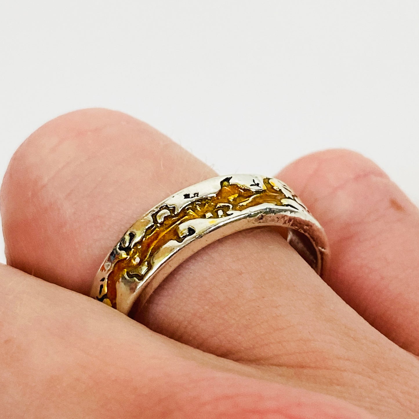 Retro Adjustable Lava Ring Silver