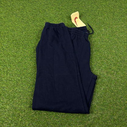 90s Nike Wide Leg Cotton Joggers Blue XS