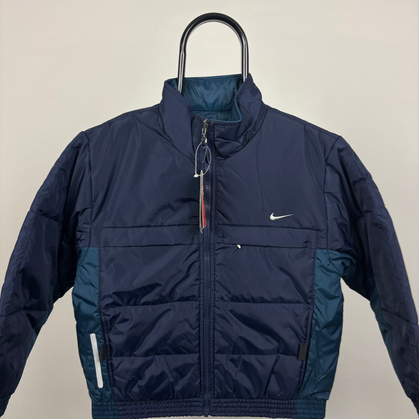 00s Nike Reversible Puffer Jacket Blue XS