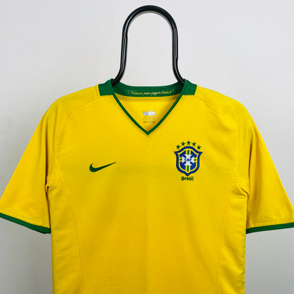 00s Nike Brazil Football Shirt T-Shirt Yellow Small