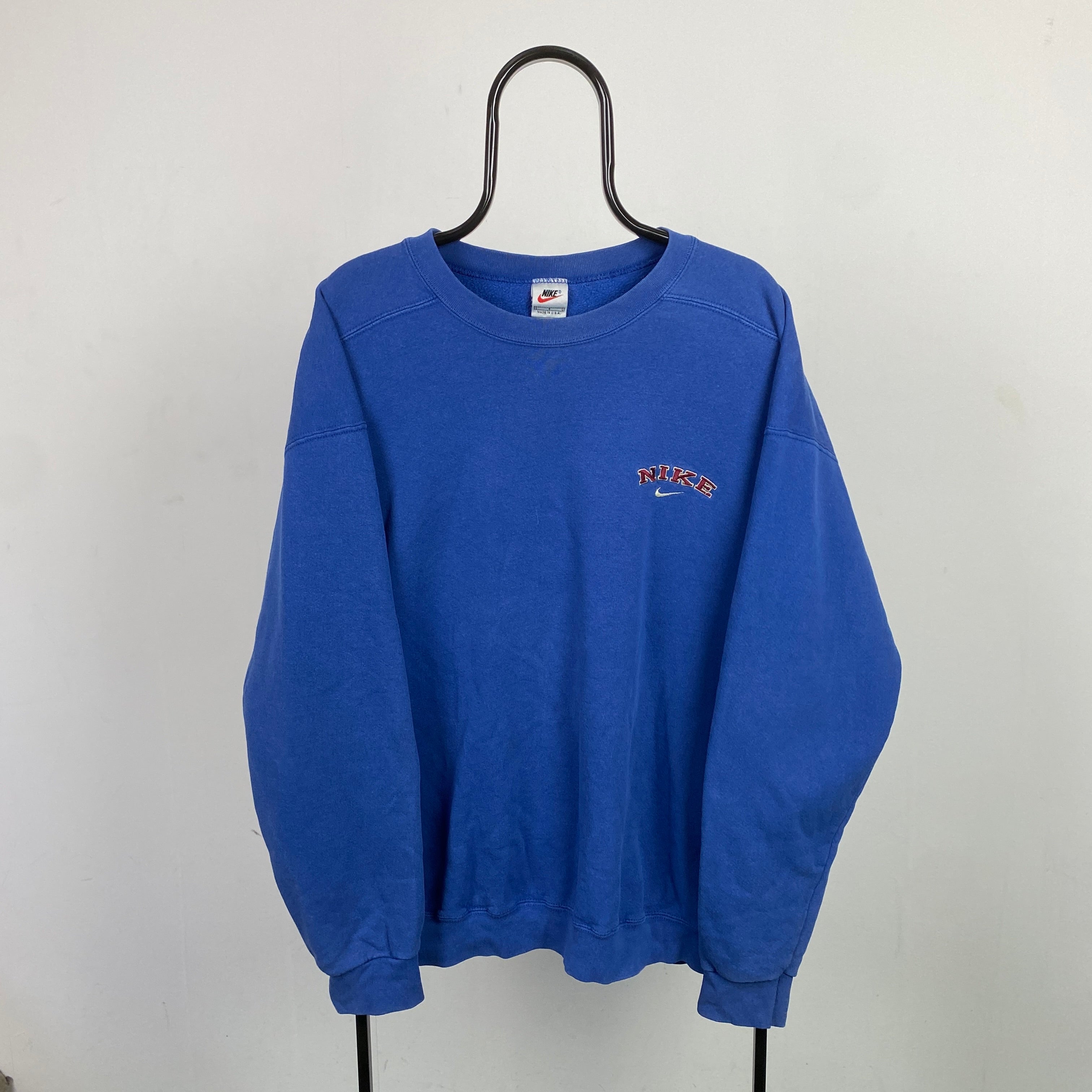 90s Nike Sweatshirt Blue Large