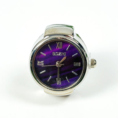 Vintage Watch Ring Adjustable Purple