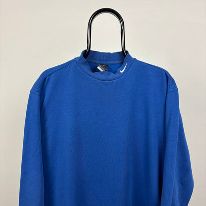 00s Nike Golf Mock Neck Sweatshirt Blue Medium