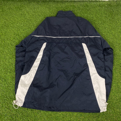 00s Nike Piping Tracksuit Jacket + Joggers Set Blue Large