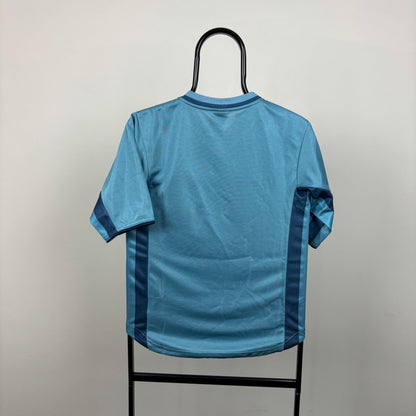 90s Nike Football Shirt T-Shirt Blue XS