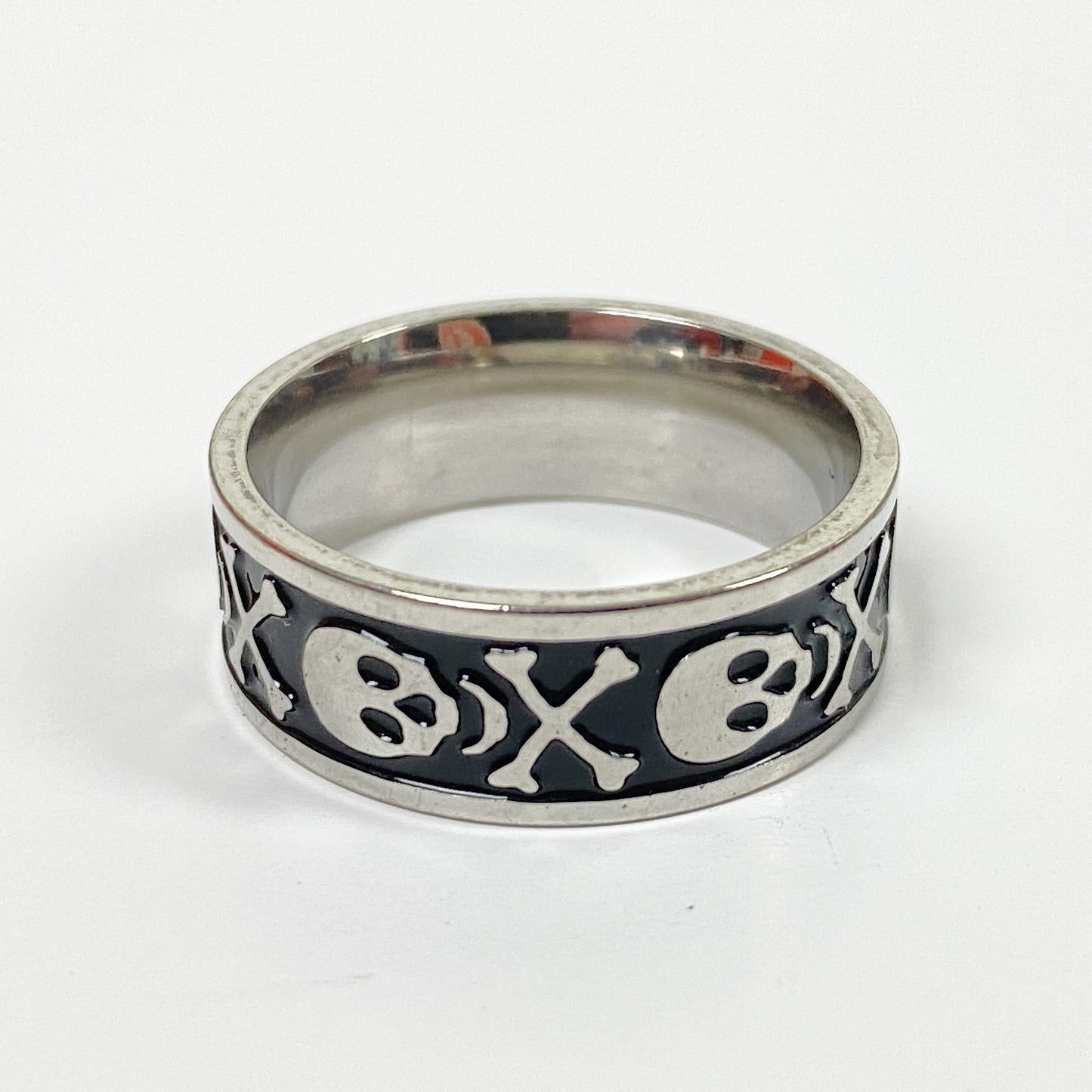 Retro Vintage Skull & Crossbones Ring Silver