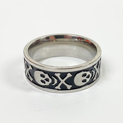 Retro Vintage Skull & Crossbones Ring Silver