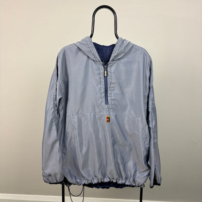 90s Nike Challenge Court Reversible Windbreaker Jacket Blue XL