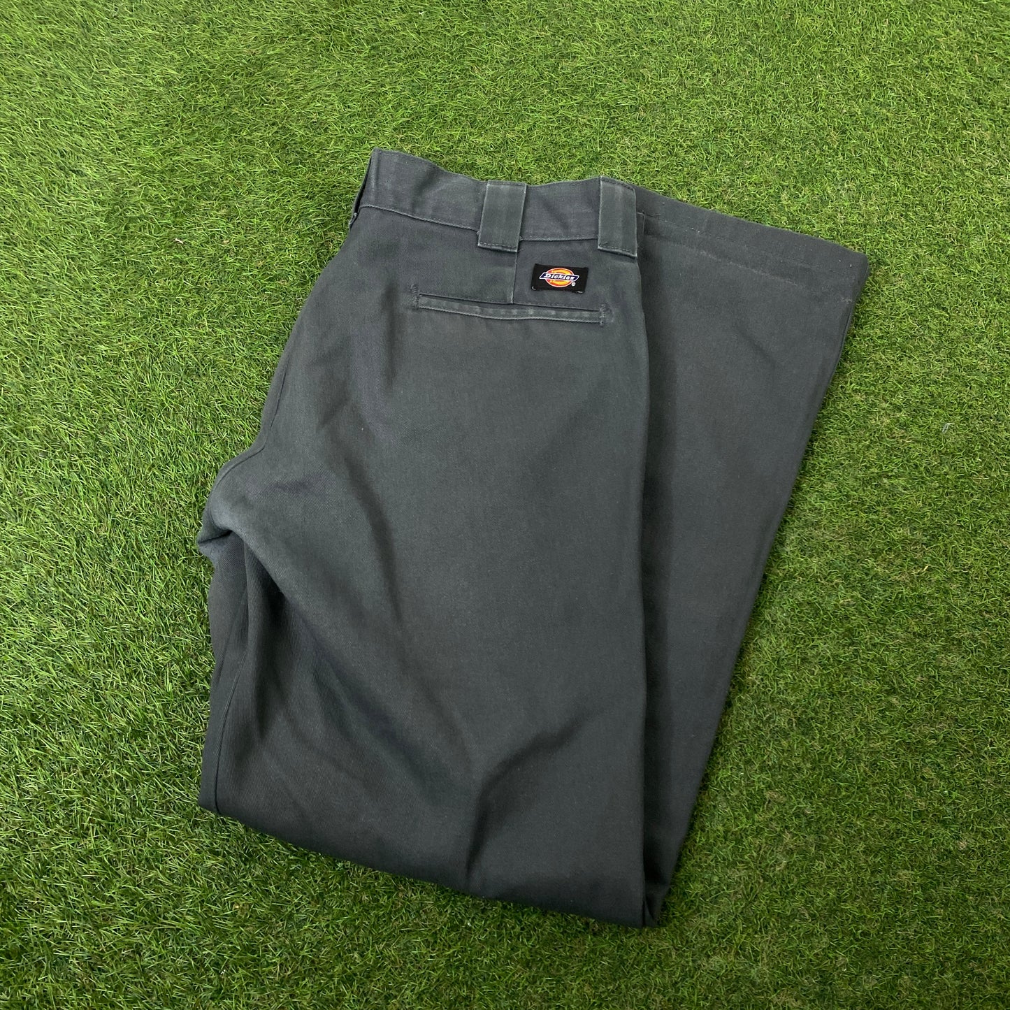 Retro Dickies Cargo Trousers Joggers Grey Medium