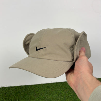 00s Nike Fleece Ear Flap Trapper Hat Brown
