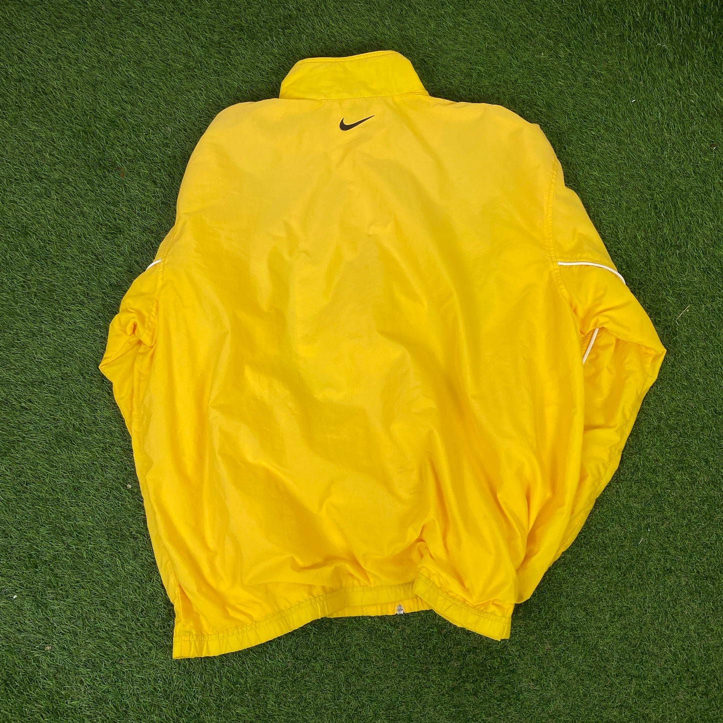 00s Nike Piping Tracksuit Set Windbreaker + Joggers Yellow XXL