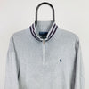 Retro Polo Ralph Lauren 1/4 Zip Sweatshirt Grey XL