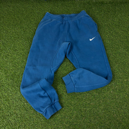 00s Nike Cotton Tracksuit Hoodie + Joggers Set Blue Large
