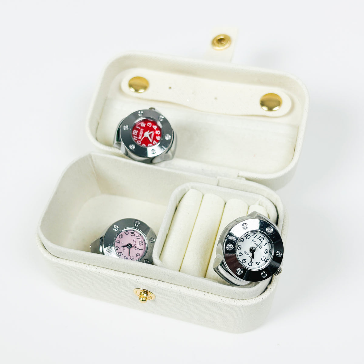 Vintage Dial Watch Ring White