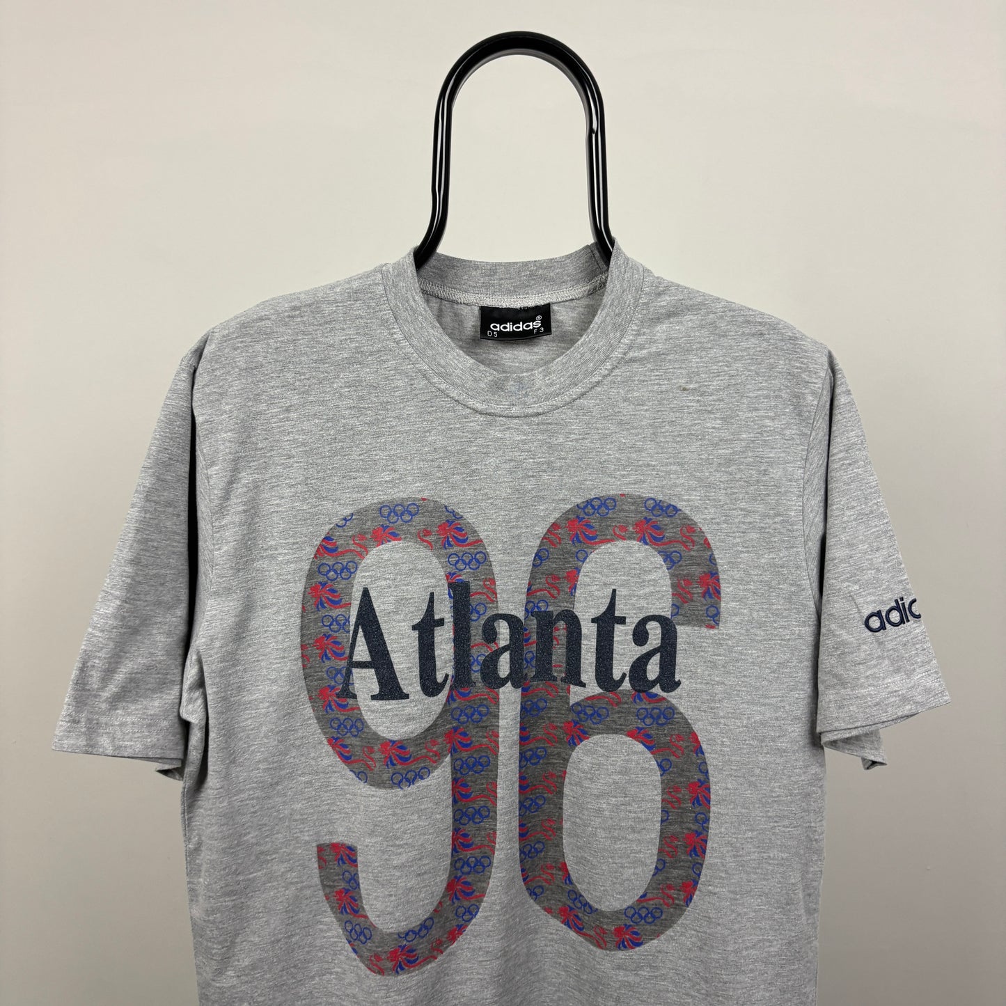 90s Adidas Atlanta 96 Olympics T-Shirt Grey Medium