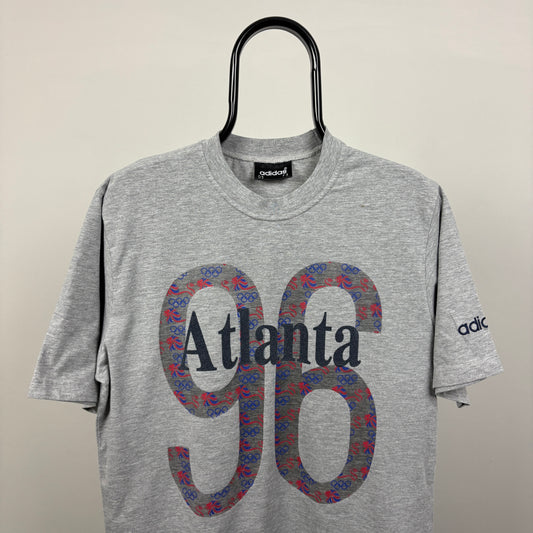 90s Adidas Atlanta 96 Olympics T-Shirt Grey Medium
