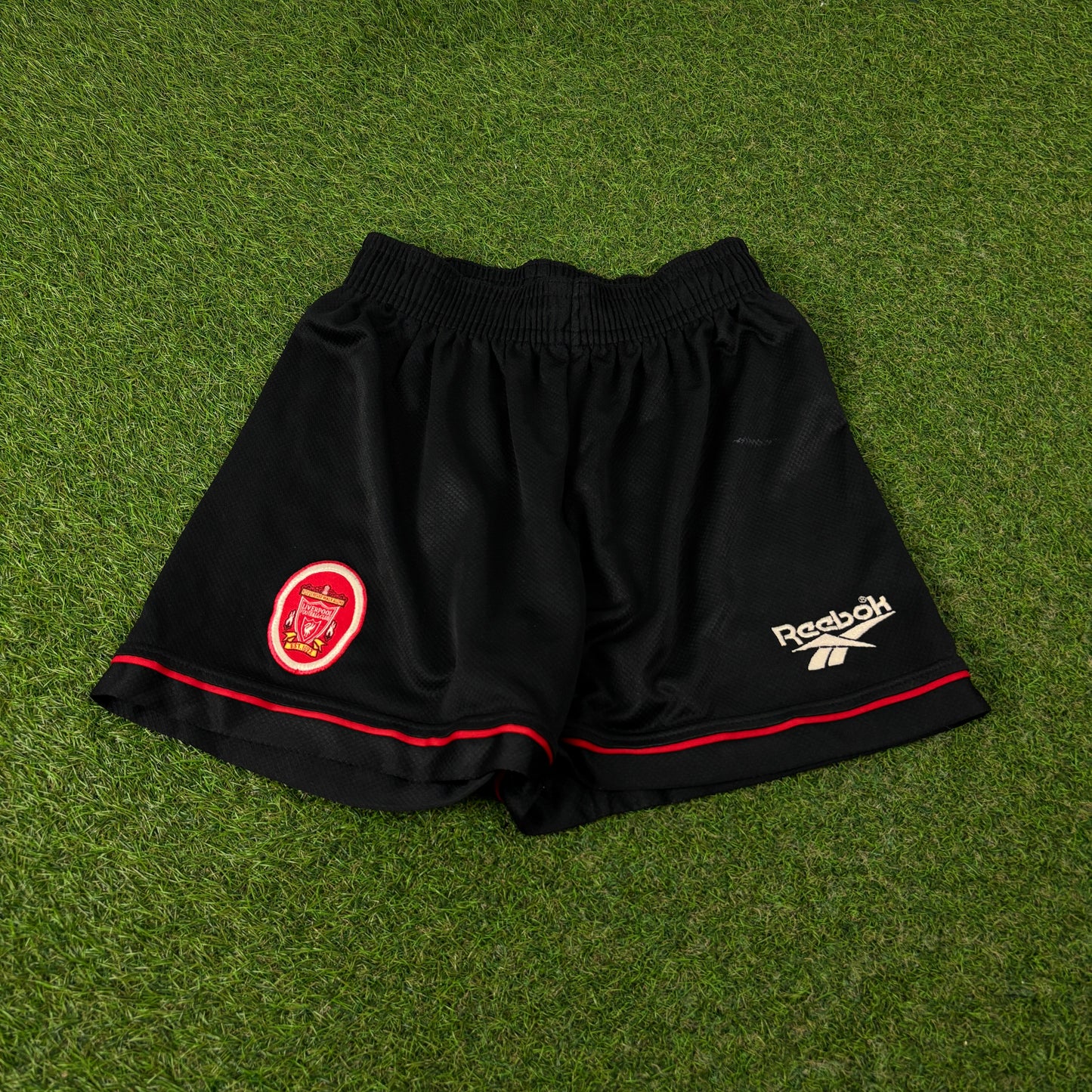 90s Reebok Liverpool Football Shorts Black Small