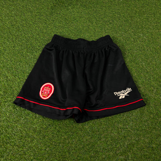 90s Reebok Liverpool Football Shorts Black Small