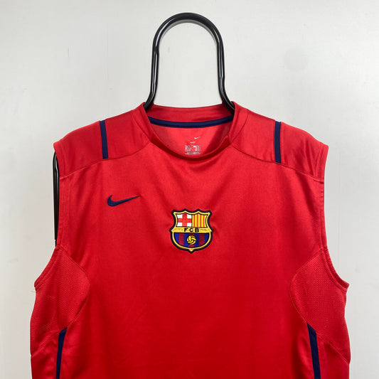 00s Nike Barcelona Football Shirt Vest T-Shirt Red Large