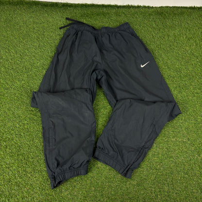 00s Nike Windbreaker Jacket + Joggers Set Grey Medium